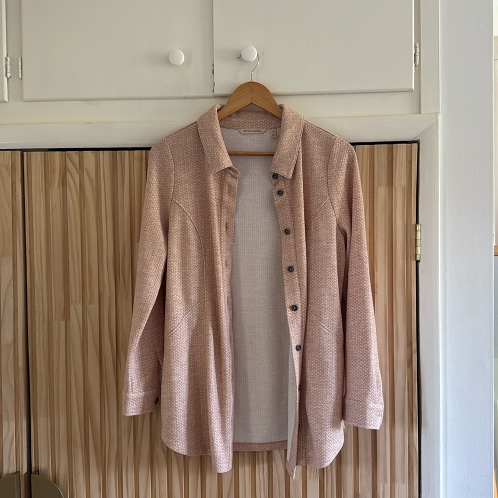 Soft surroundings Pink flannel, size M